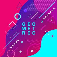 Abstract colorful geometric shapes and forms trendy fashion memphis style card design background. You can use for poster, brochure, layout, template or presentation. vector