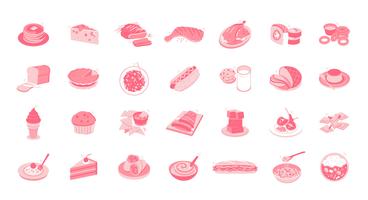 Food & drinks illustration icons set collection