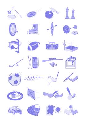 Sports and activities illustration icons set bundle