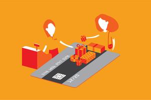 Credit card shopping benefit illustration vector