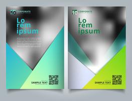 Template paper green triangle design on blurred background. You can use for cover brochure, leaflet, presentation, flyer, annual report, etc. vector