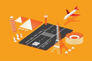 Credit card travel benefit illustration vector