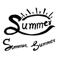 Summer Brush lettering background vector