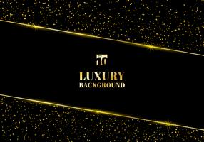 Abstract golden glitter and shiny gold frame on black background. Luxury elegant trendy style. You can use for wedding Invitation cards, packaging, banner, card, flyer, invitation, party, print advertising. etc. vector