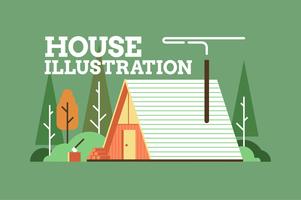 Flat house building background illustration vector