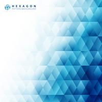 Fondo blanco y textura del modelo geométrico azul abstracto del hexágono con el espacio de la copia. Plantillas de diseño creativo. vector