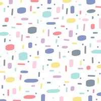 Abstract hand drawn brush pattern pastels color cute background. Watercolor pattern multicolor isolated on white backdrop. vector