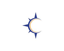 Diseño del ejemplo del icono del vector de la plantilla del logotipo del compás