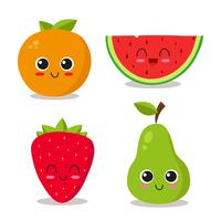 Cool fruit set vector