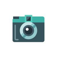 Mini camera flat isolated vector icon illustration