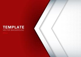 Template white arrow overlapping with shadow on red background space for text and message artwork design technology concept. vector