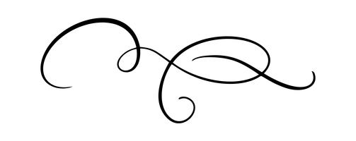 Vector calligraphy element flourish. Hand drawn divider for page decoration and frame design illustration swirl ornament. Decorative for wedding cards and invitations