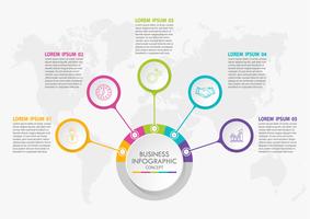 Visualización de datos empresariales. Iconos de infografía de línea de tiempo diseñados para la plantilla de fondo abstracto vector