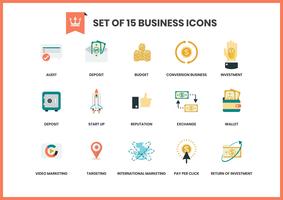 Iconos de negocios establecidos para el negocio vector