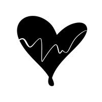 Ilustración vectorial Corazón escandinavo en estilo de minimalismo. Vector de amor caligrafía romántica signo. Icono dibujado mano para el día de San Valentín. Símbolo del concepto para la tarjeta de felicitación, cartel de la boda