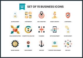 Business icons set for business vector