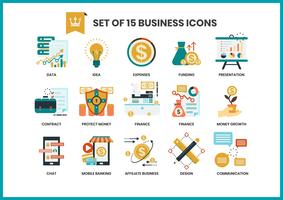 Iconos de negocios establecidos para el negocio vector