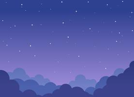 Night cloudy sky background with shining stars vector