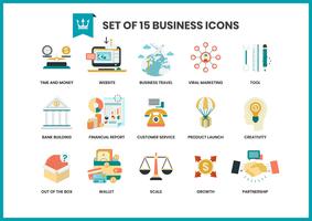 Business icons set for business vector