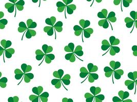 Seamless pattern of clover leaves on white background - St Patrick day  vector