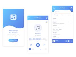 Mobile Music App Player vector