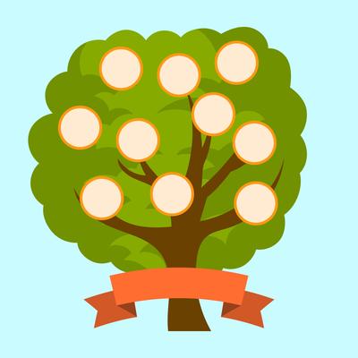 Flat Family Tree Vector Template