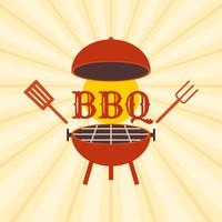 póster retro de barbacoa vector