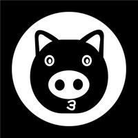 Cute pig Icon vector