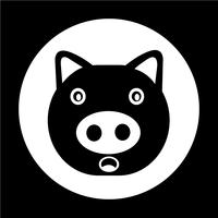 Cute pig Icon vector