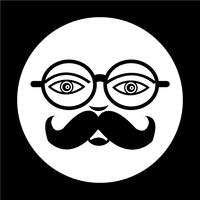 icono de cara de chico de bigote vector