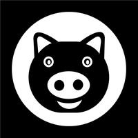 Cute pig Icon vector