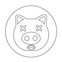 Cute pig Icon vector