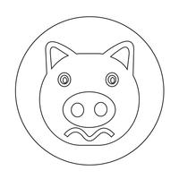 Cute pig Icon vector