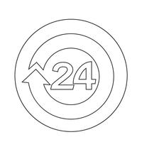 open 24 hours Icon vector