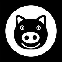 Cute pig Icon vector