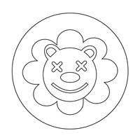 Icono de león lindo vector