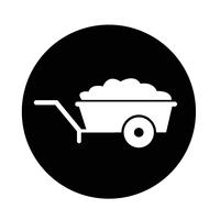 Wheelbarrow cart icon vector