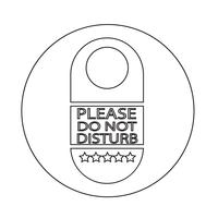 por favor, no molestar el icono de suspensión de puerta vector