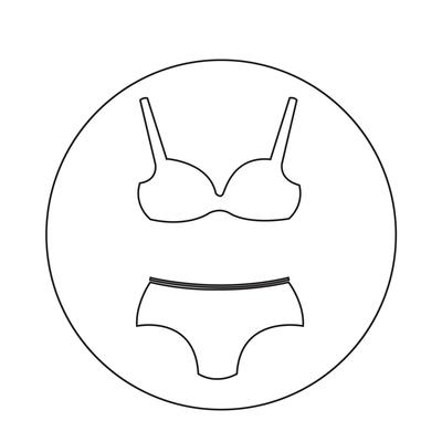 Vetor do Stock: Women bra template vector drawing. 3D illustration.  Printable underwear template. Women lingerie. Simple line art brasserie.  Lady bra sketch.