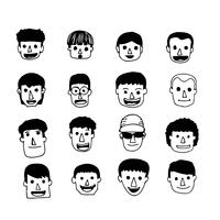 People face cartoon icon vector