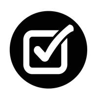 Icono de botón de lista de verificación vector