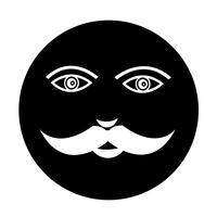 icono de cara de chico de bigote vector