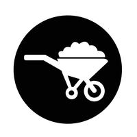 Wheelbarrow cart icon vector