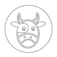 Icono de vaca vector