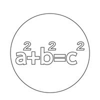 Icono del teorema de Pitágoras vector