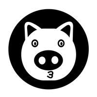 Cute pig Icon vector