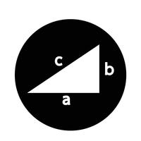 Pythagoras theorem icon vector