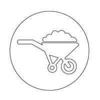 Wheelbarrow cart icon vector