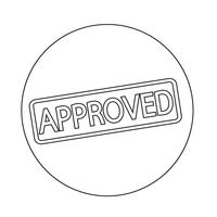 stamp approved text vector