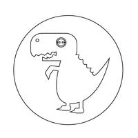 Icono de dinosaurio Tyrannosaurus vector